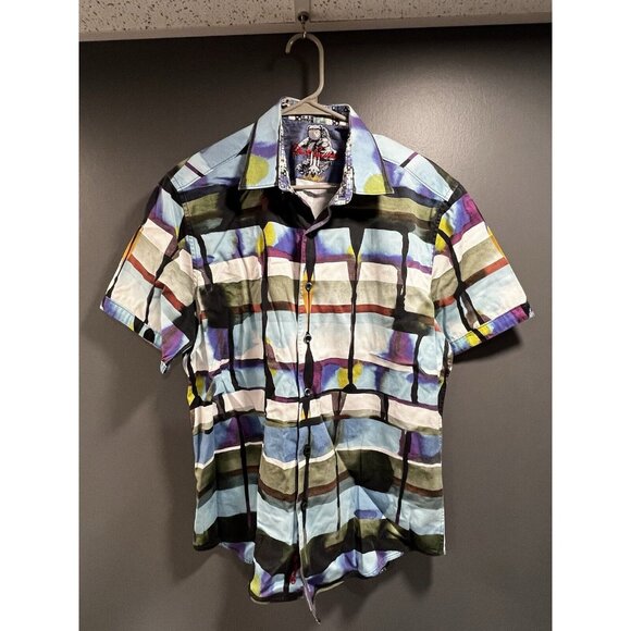 Robert Graham Colorful Classic Gravity Short Sleeve Shirt Large CS1